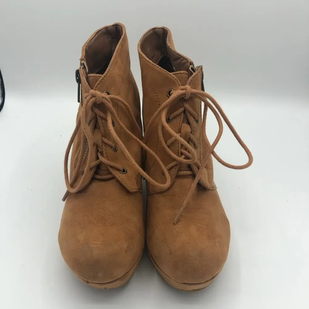 ShoeDazzle Nivera Platform Wedge Booties | Women's Size 6.5